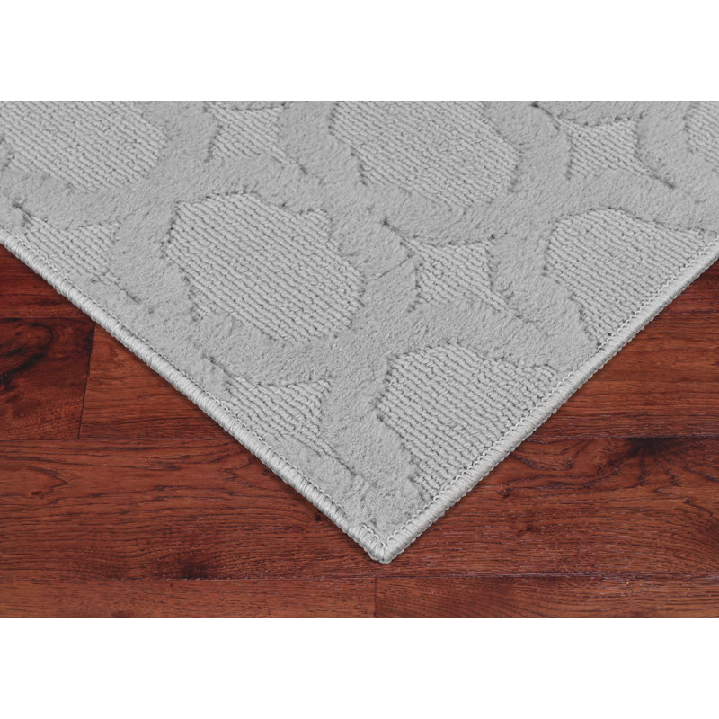 Tapis argenté en polypropylène anti-dérapant Togut, Tapis de couloir 3 pi x 8 pi