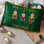 Brown and Green Rectangular Lumbar Cushion