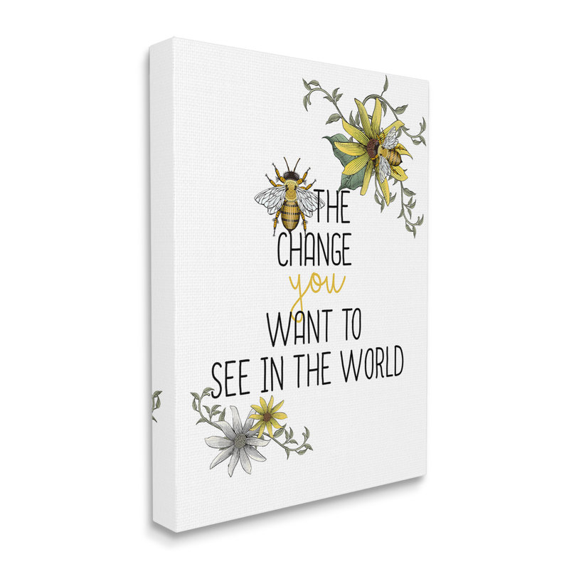 BeeTheChangeCanvasWallArtbyKimAllen, 48" H x 36" W