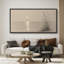 «Neutral Coastal Seascape Sun Reflection Minimalist Wall Decor», reproduction d'art sur toile encadrée-133897432-133897430