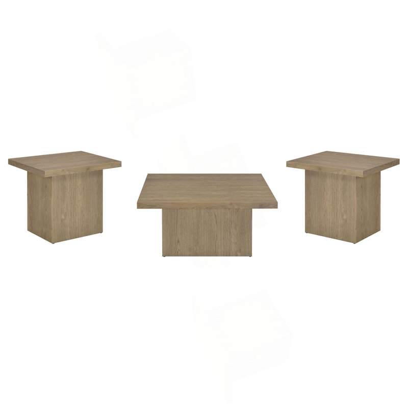 Ensemble de 3 tables basses Eldridge Latte, Natural