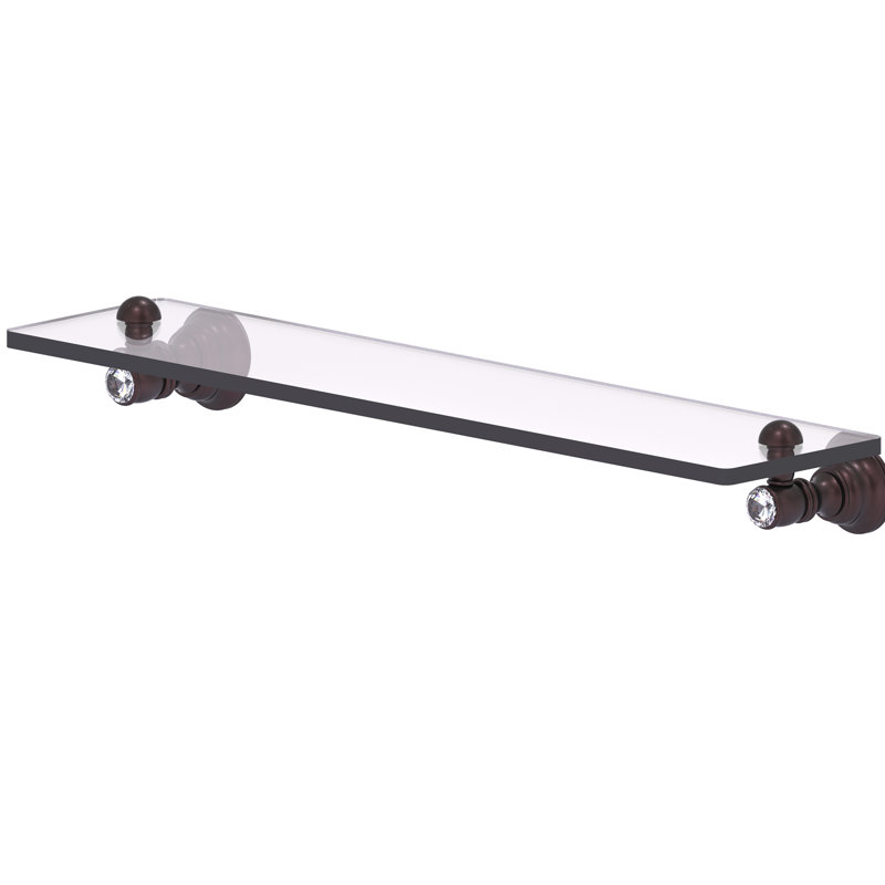 Tablette en verre Hertz, Bronze antique, H 2,4 po x l 22 po x P 5,54 po
