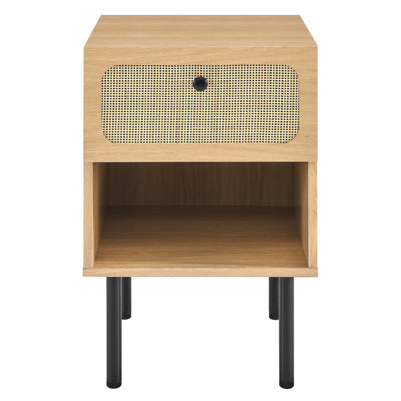 Modway Chaucer Nightstand, Oak/Black