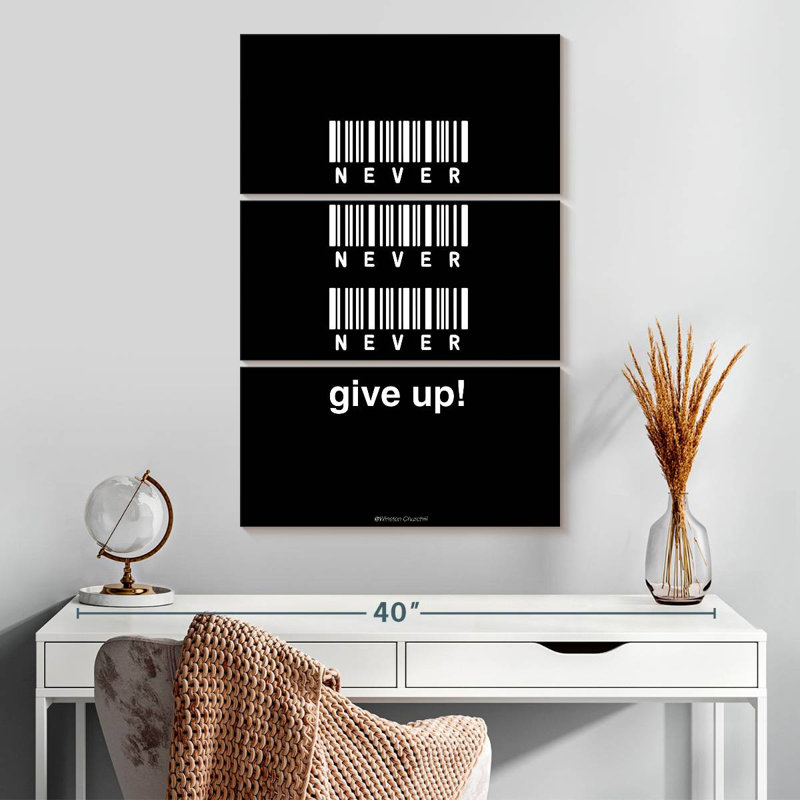 Tergel Never Give Up, 32" H x 20" W