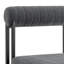 Mirriah 7 Piece Rectangular Glass Dining Table Set with Metal Frame and Upholstered Chairs-1411681951-1411681950
