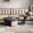 Multi-functional rock plate round coffee table