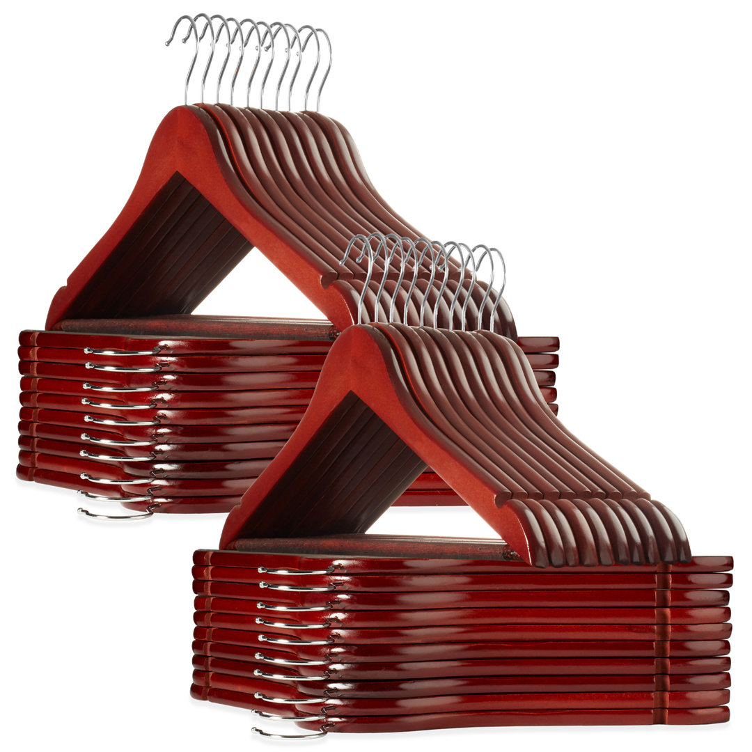  Lotus Wood Standard Suit Hangers (Set of 40) Casafield 