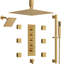 Système de douche thermostatique à double effet pluie de 40 cm (16 po) à montage au plafond, avec 6 jets corporels et douchette à main.-89833290