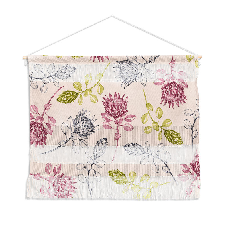 Suspension murale tropiques fleur protea Susanne Kasielke, H 16 po x l 22 po x P 0,125 po