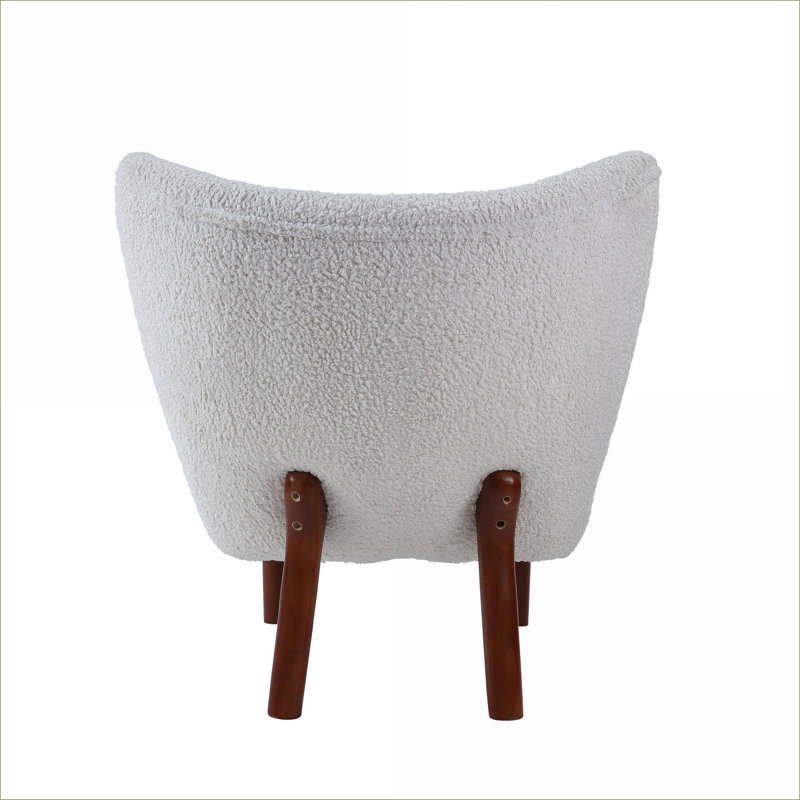 Fauteuil d'appoint en sherpa blanc neige Zusud, siège rembourré pour adultes, chambre à coucher du salon