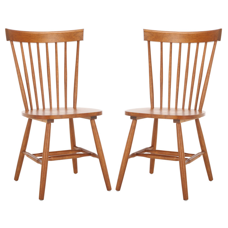 Matanna Solid Wood Windsor Back Side Chair, Walnut