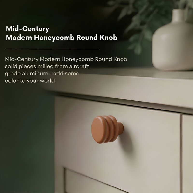 ROUS Hardware Mid-Century Modern Honey Comb Knob, Copper (Brown)
