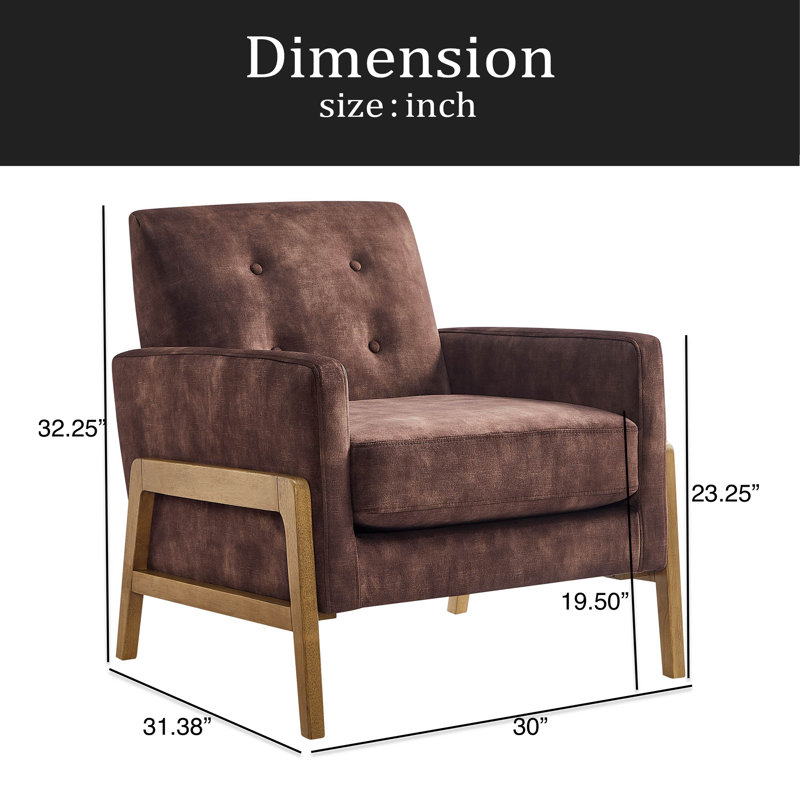 Fauteuil d'appoint capitonné, Espresso