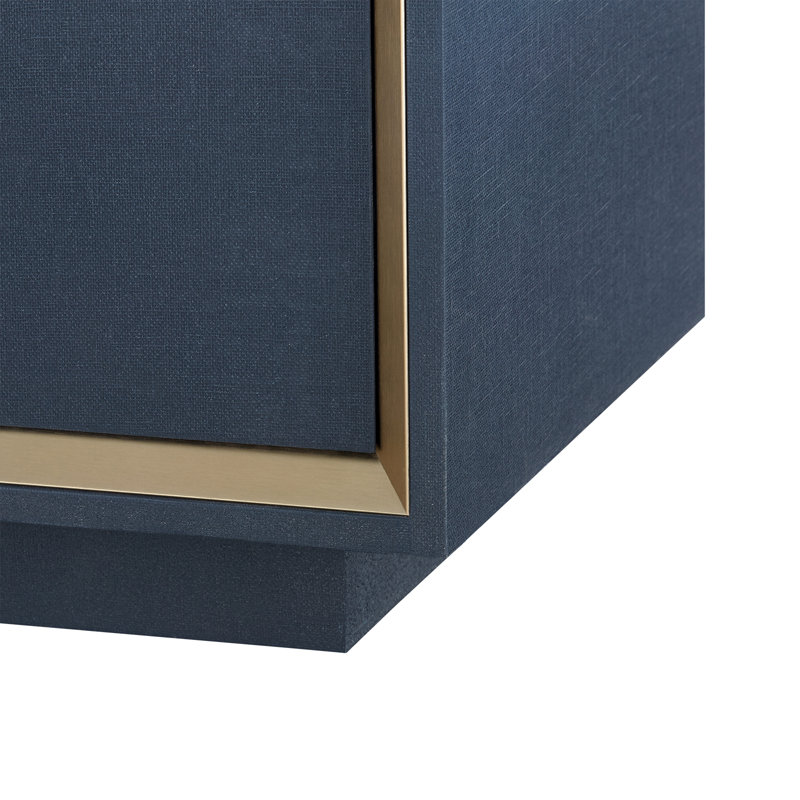 Ansel 72'' W Sideboard, Navy Blue, Polished Brass, Kelly - Trapezoid