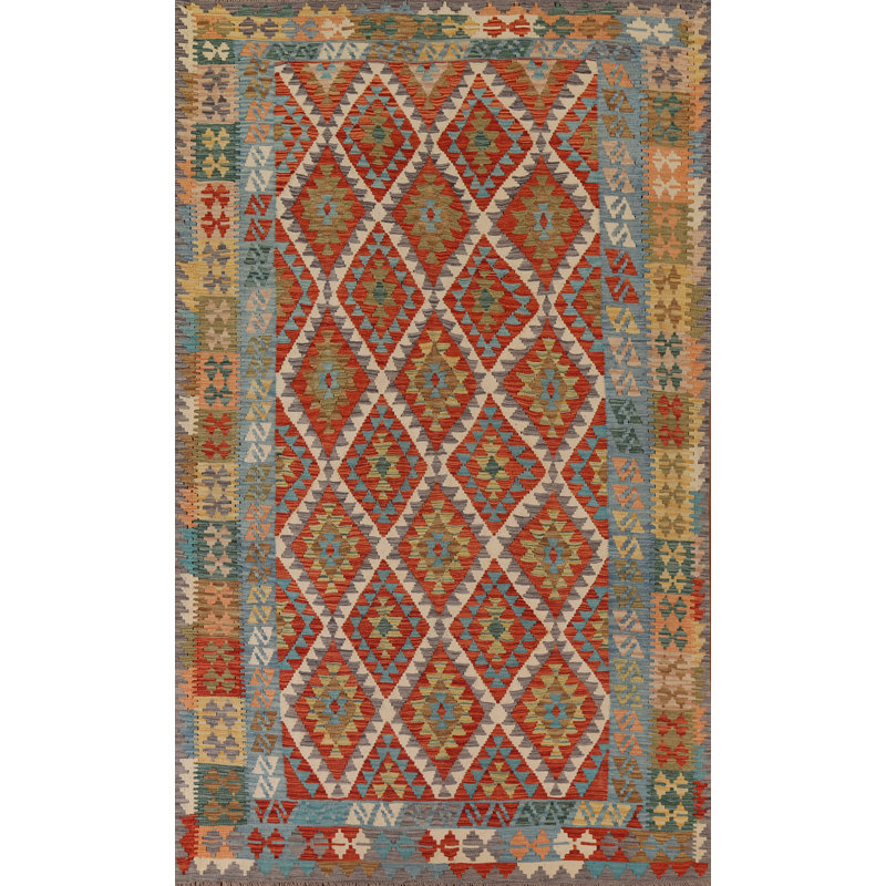 Flatweave Wool Geometric Rug
