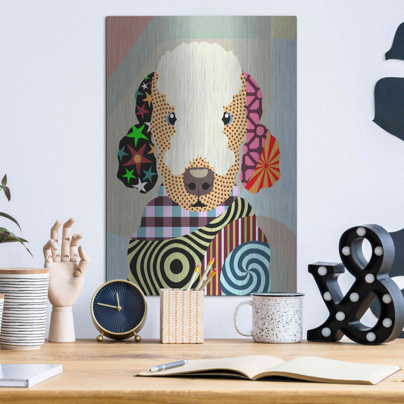 «Bedlington Terrier» par Lanre Adefioyue, H 16 po x l 12 po