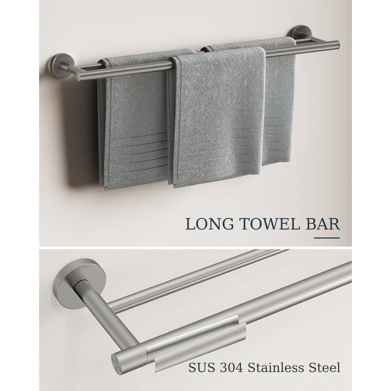 Radius 4-Piece Bathroom Hardware Set in Brushed Nickel, Brushed Nickel