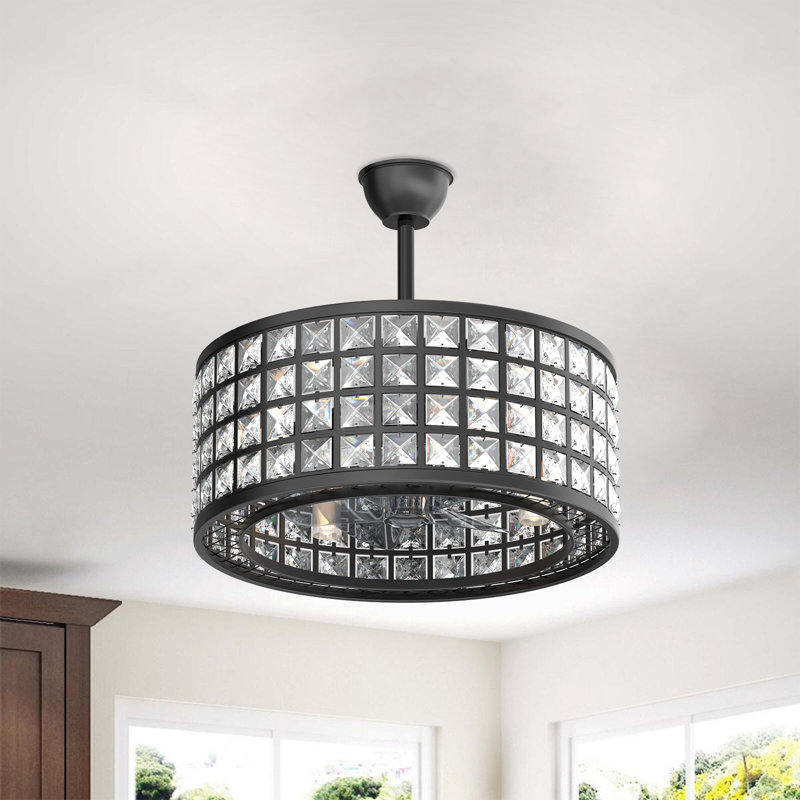 Melani 18'' Modern Bladeless Ceiling Fan with Crystal Accent
