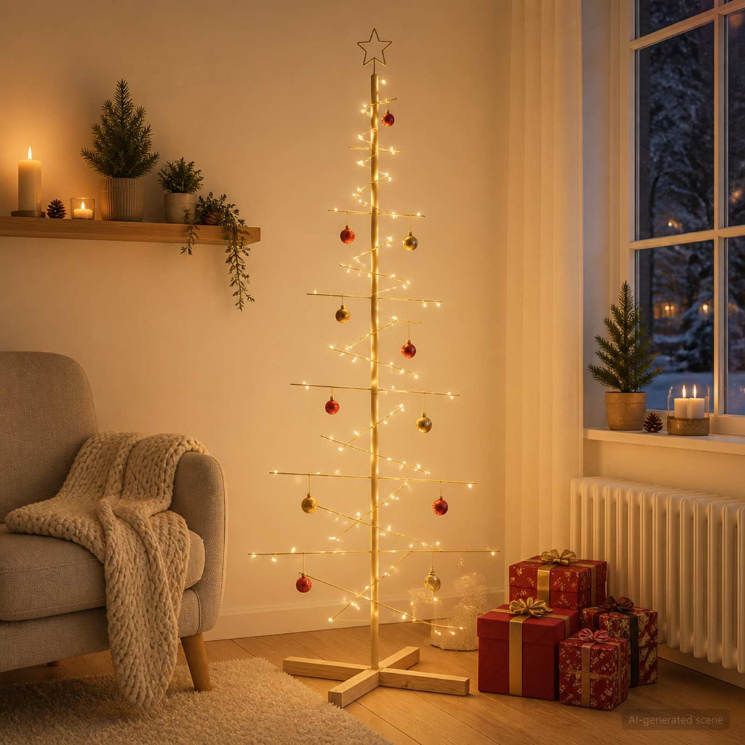Vidaxl (Gold, 180 Cm) Metal Christmas Tree Black 59.5 Cm Powder-Coated Steel - Image 3