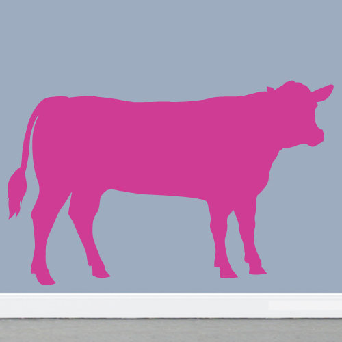 Décalcomanie murale vache, Rose vif