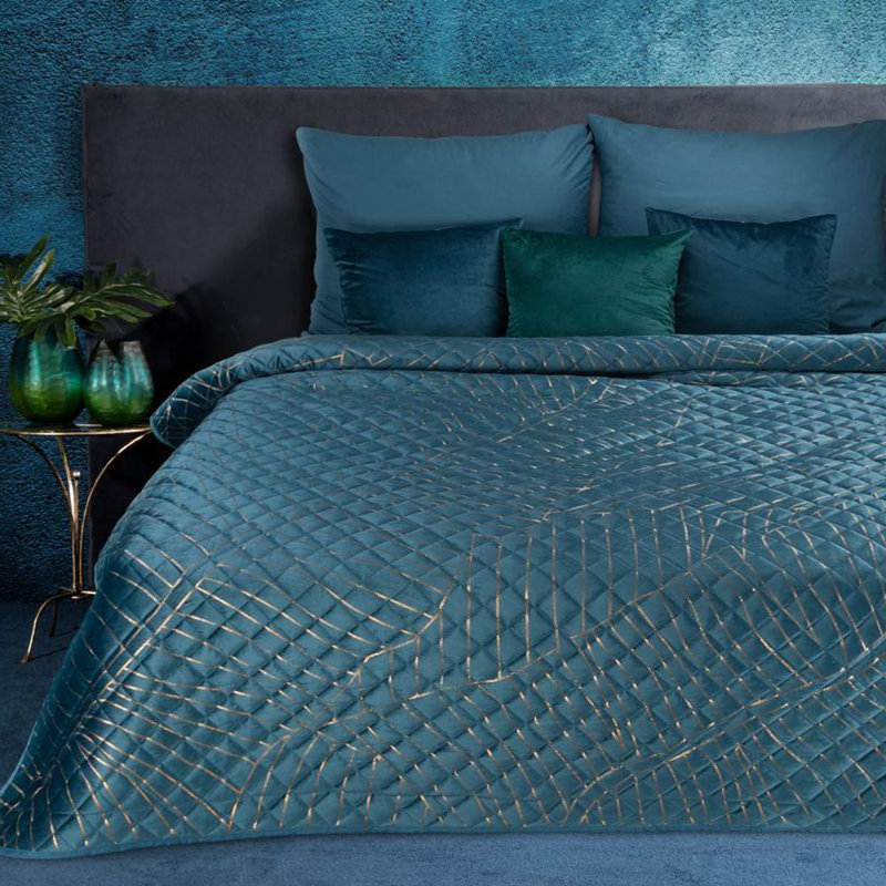 Pullins Damask Bedspread, W220 x L240cm, Marine