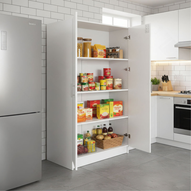 Armoire de rangement polyvalente Modex (ensemble de 2 pièces), Blanc