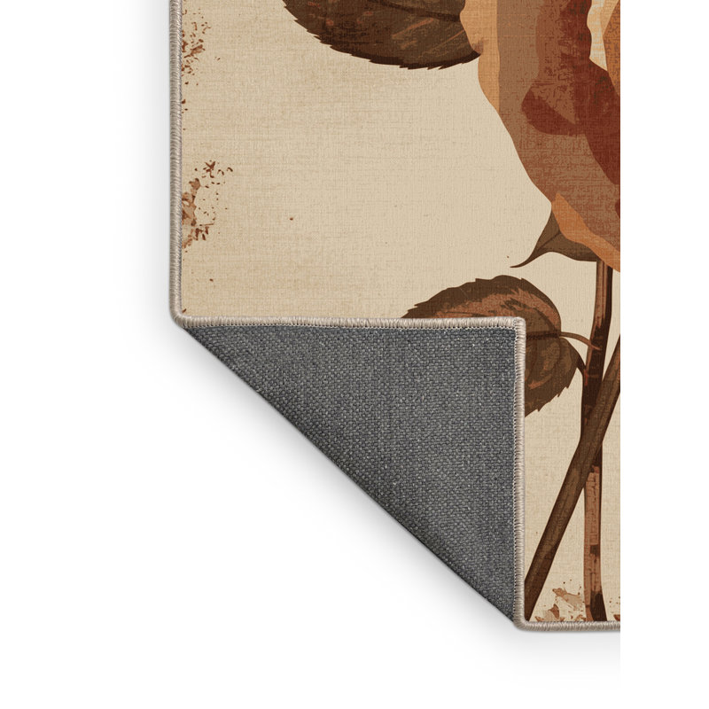 Soft Plush Ferland Valentines Modern & Contemporary Abstract Area Rug in Beige – Beige Binding, 5x8