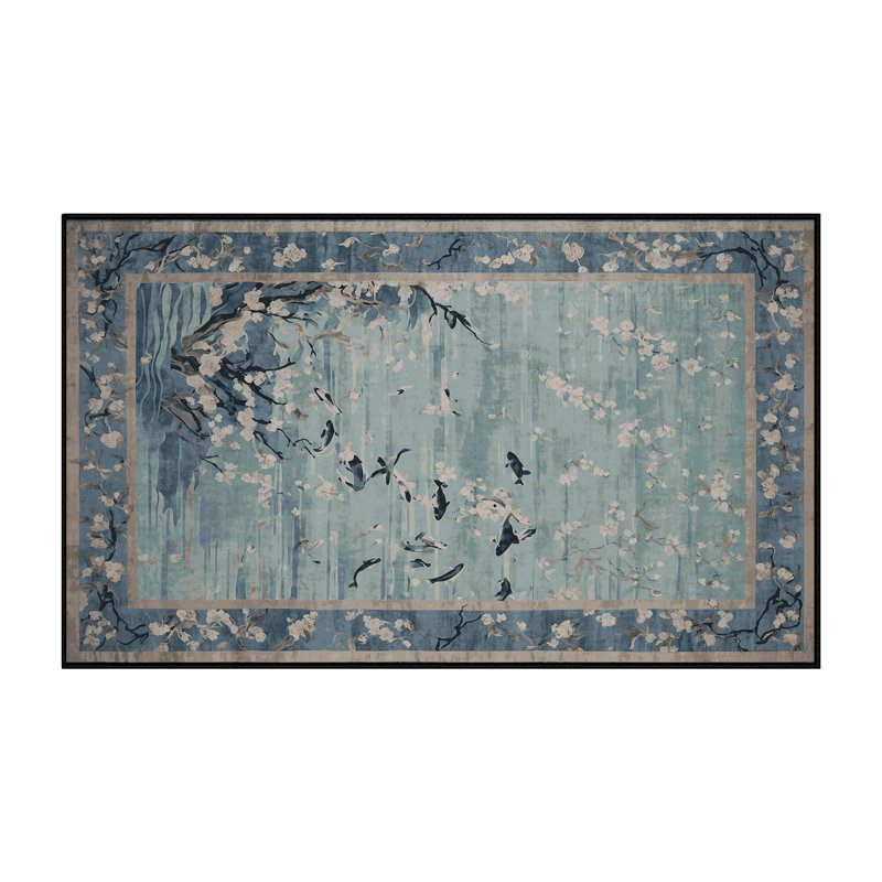 Machine Washable Gray Area Rug, Runner 2' x 4'