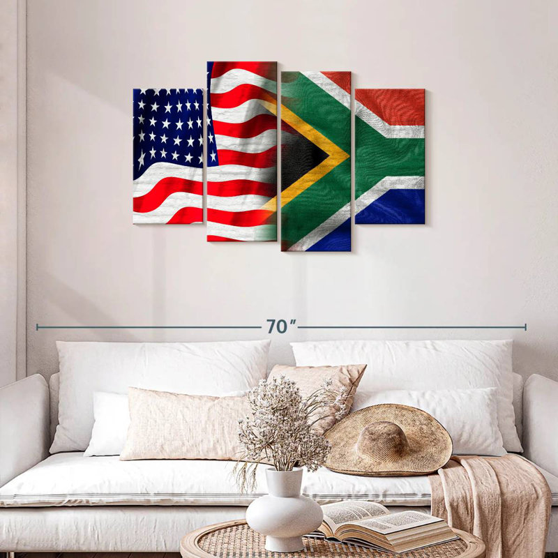Borges USA And South Africa Flag, 27" H x 43" W