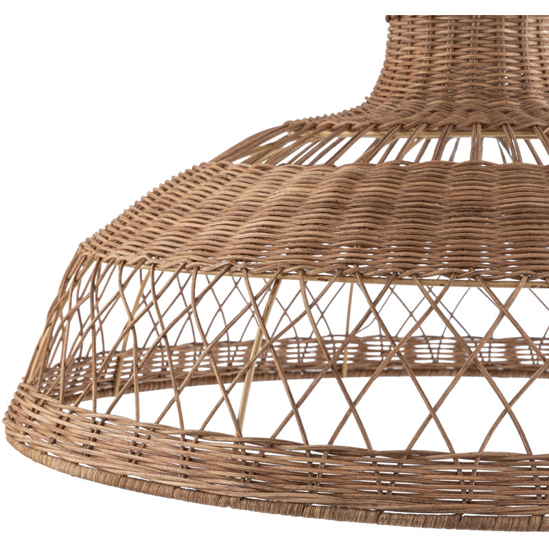 Luminaire suspendu en rotin Borum, H 16 po x l 36 po x P 36 po