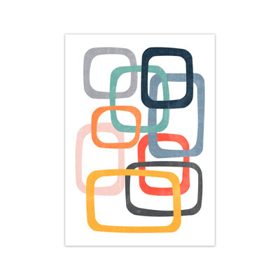 Abstract Mid Mod Colour Original - Print on Canvas
