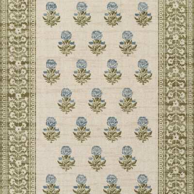 Anders Traditional Floral Wool and Nylon Green Area Rug