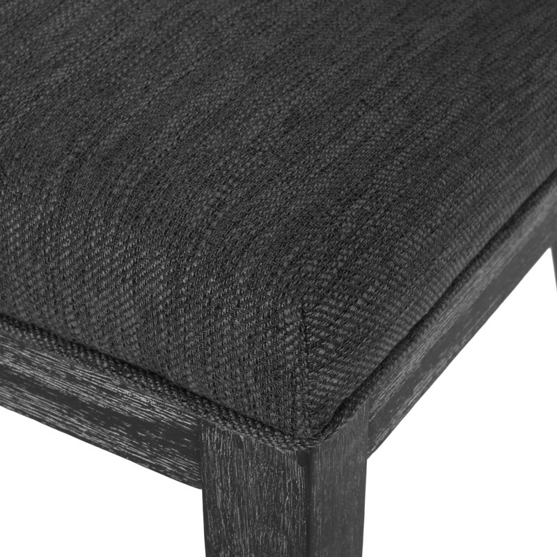 De 2 chaises de salle à manger en tissu gris anthracite - fiabilité de fabrication en bois massif, charme esthétique, assise texturée confortable, capacité de poids de 300 lb, instructions d'assemblage faciles offertes