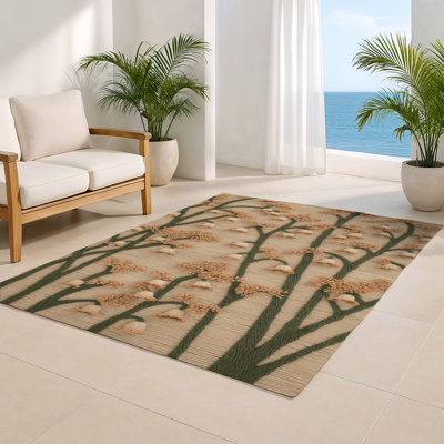 Botanical Brown Indoor and Outdoor Area Rug
