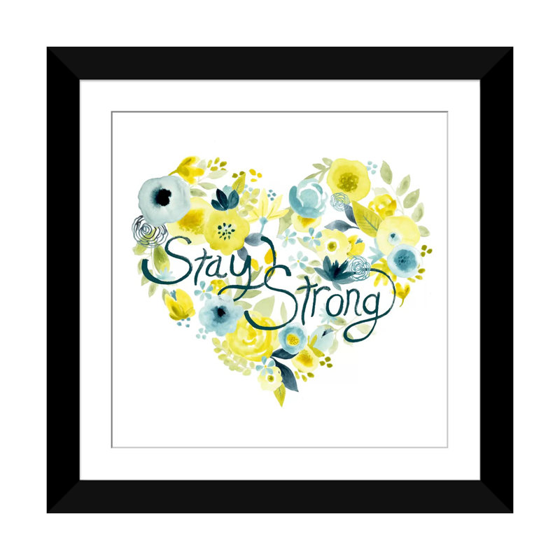 « heartfelt floral i », impression sur toile, H 24 po x l 24 po x P 1 po, Papier avec cadre noir, Blanc