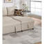Canapé modulaire moderne en forme de L beige avec lit escamotable et porte-gobelet avec méridienne réversible en tissu, coussins doux-663719335