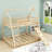 Twin Over Queen House Bunk Bed With Climbing Nets, Ramp And Guardrails-253180671