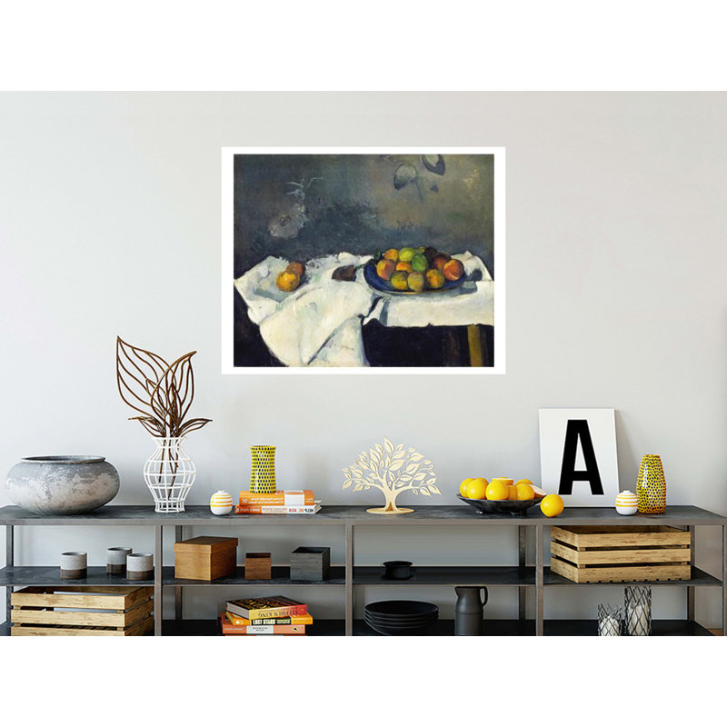 «Still Life: Plate of Peaches» par Paul Cézanne - Estampe numérique, H 32 po x l 40 po