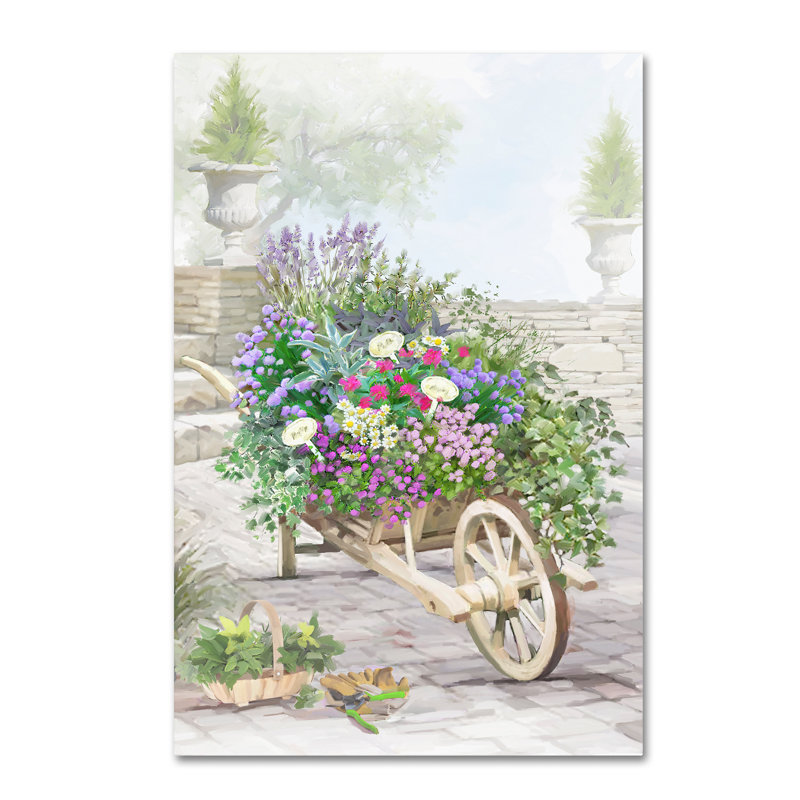 Armand 'Wheelbarrow Herbs' Print on Canvas, 32" H x 22" W x 2" D