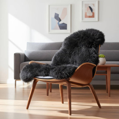 Tapis noir en peau de mouton Bershire