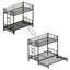 Lit simple escamotable en métal avec garde-corps et échelle intégrée, cadre convertible peu encombrant pour la chambre à coucher, noir
