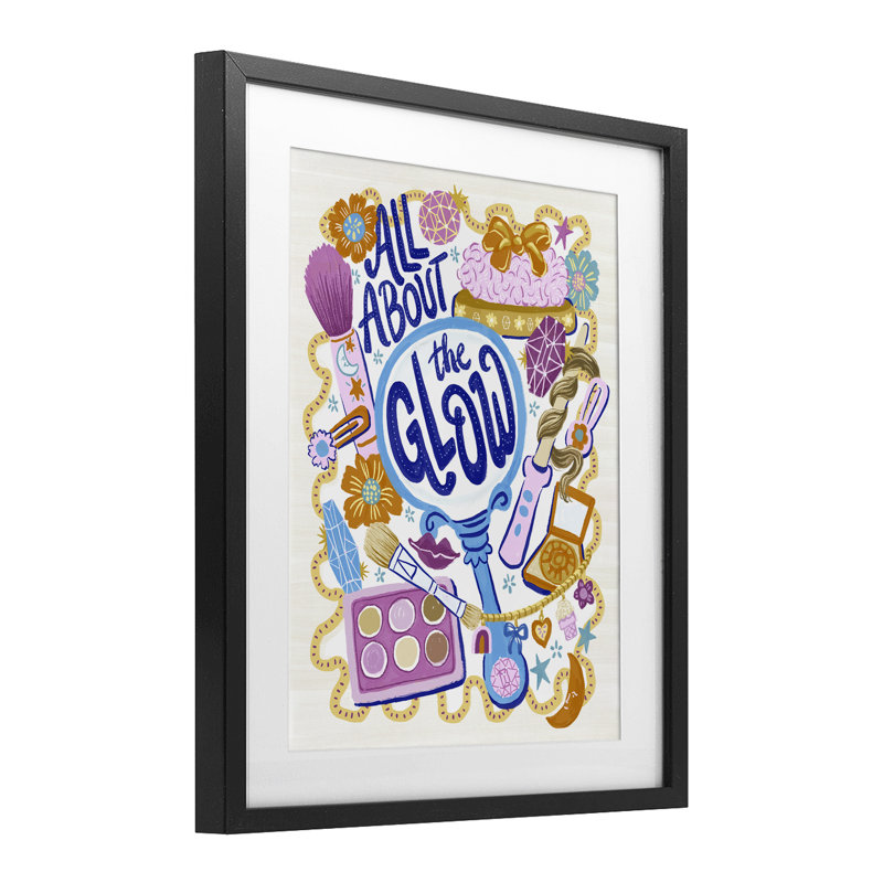 «All About The Glow», reproduction sous verre encadrée, conception de Connie Summers, Cadre noir minuit, H 16 po x l 13 po