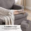 Fauteuil modulaire avec accoudoir gauche avec coussin en T et canapé en tissu texturé en lin-765343482