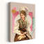 Elegant Folk Portrait Elegant Retro Serene Butterfly Portrait Wall Art Print 1 Piece Wrapped Canvas Wall Art-2144261321
