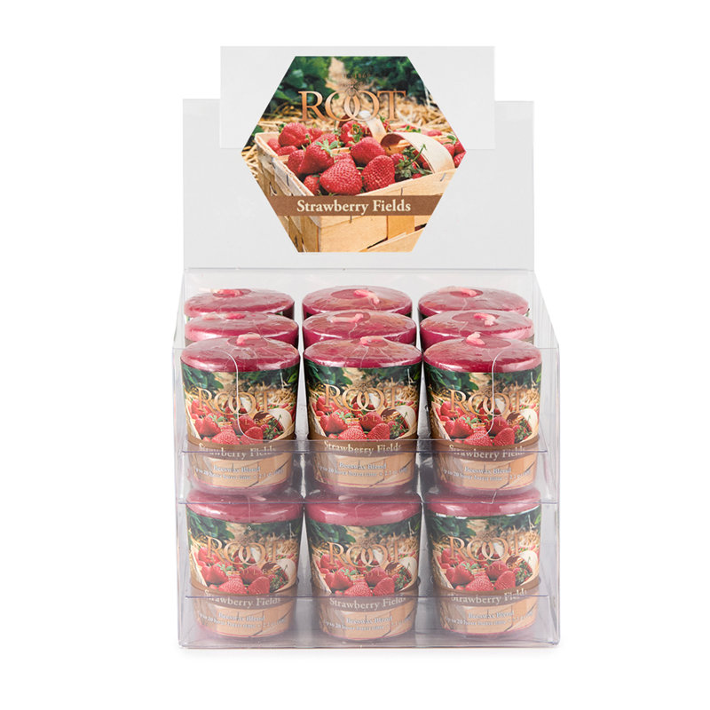 Ensemble de 18 bougies votives parfumées Strawberry Fields