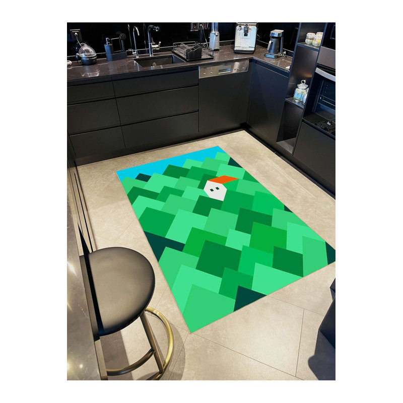 Tapis décoratif moderne à motif géométrique lavable à motifs géométriques, Sous-tapis rectangulaire de 3 pi 3 po x 4 pi 11 po