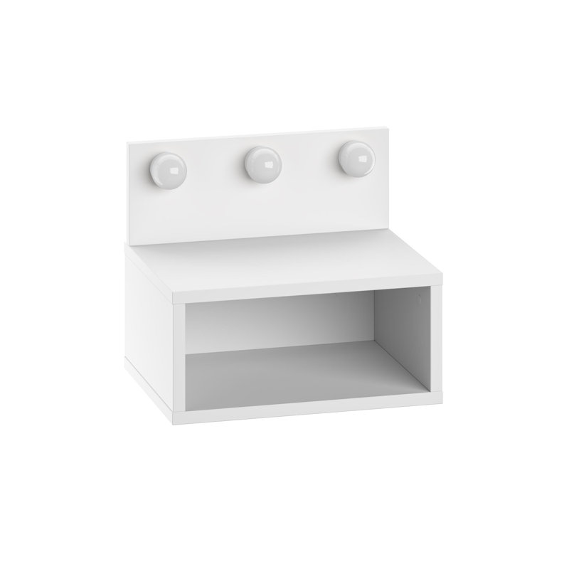 40cm W Manufactured Wood Bedside Table, White
