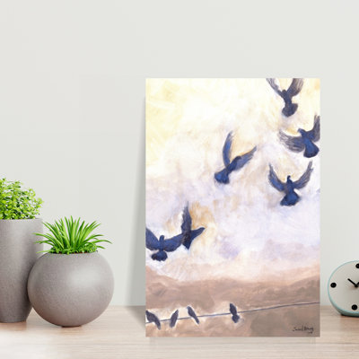 Contemporary Art Abstract Contemporary Bird City Nature Wall Art by Janel Bragg - Wrapped Canvas Print