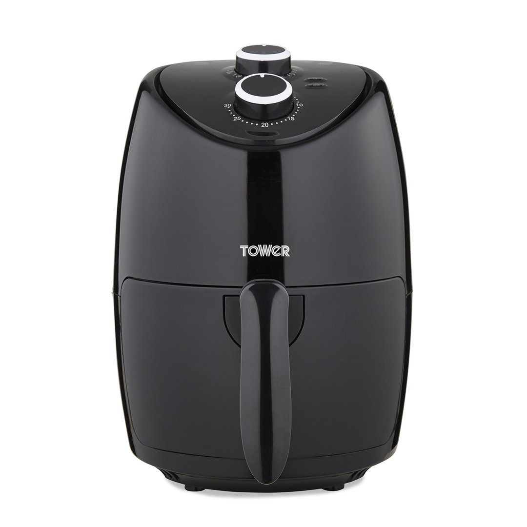 Tower T17087 Vortx Compact Air Fryer with Rapid Air Circulation, 30-Minute Timer, 2L, 1000W, Black