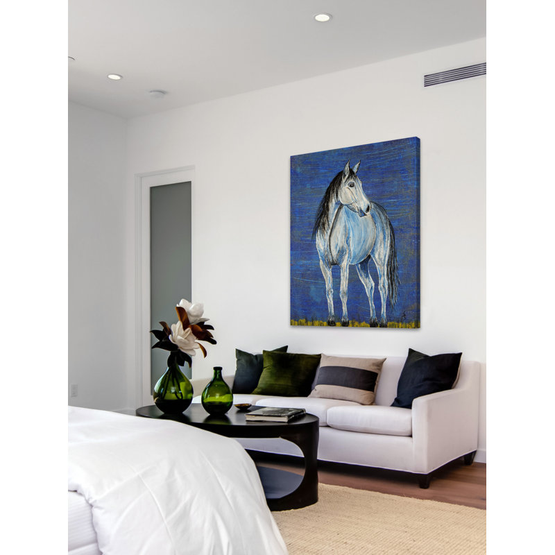 «Blue Note Appaloosa Horse», reproduction sur toile tendue, 39" H x 30" W x 1.5" D